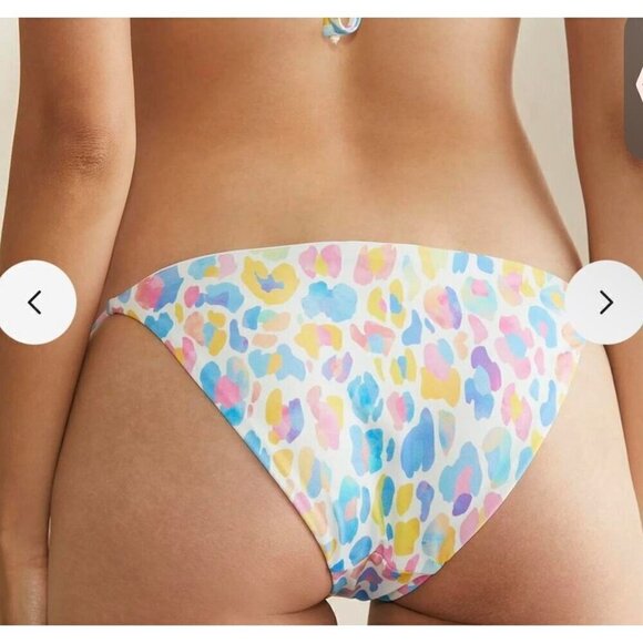 Onia NWT Alexa Watercolor triangle bikini bottom, White/blue/pink, Size XL - Picture 2 of 8